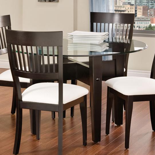 Bermex Bermex Tables Round Dining Table w/ Glass Top Stoney Creek